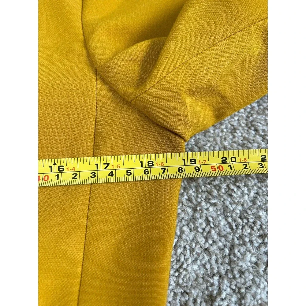 Banana Republic Double Breasted Blazer Gold Button Mustard 10‎ Petite Preppy
